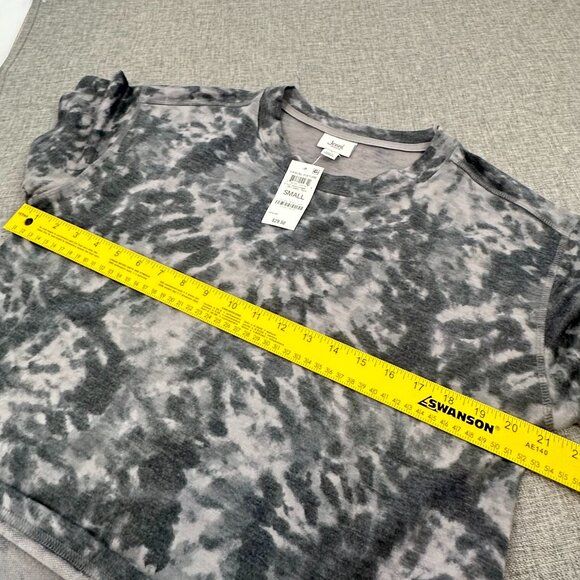 NEW! Jenni Intimates Soft PJ Top Swirl Tie Dye Grey Short Sleeve Small Relaxed F - Picture 8 of 10